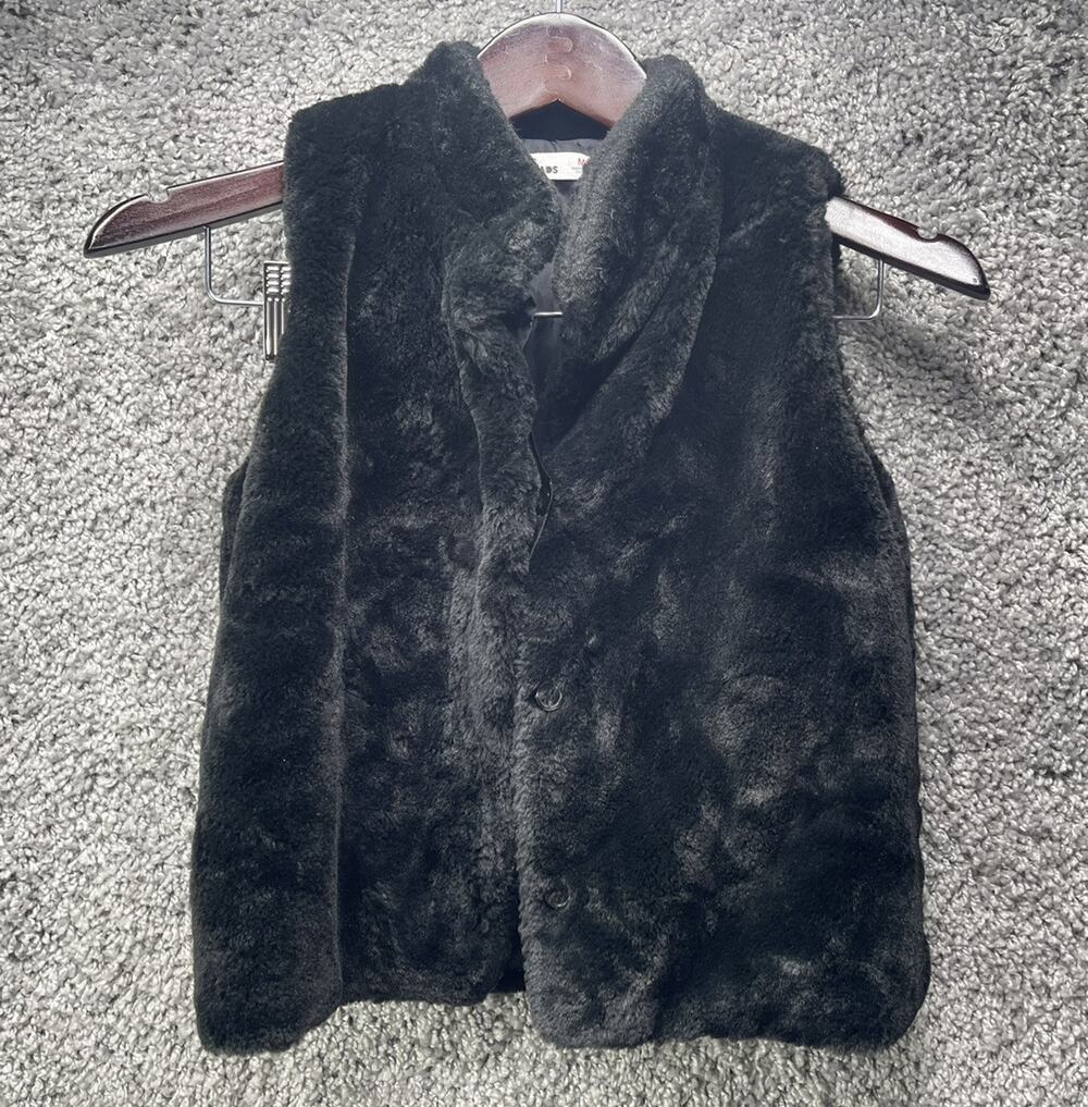 Women’s Epic Threads Outerwear Collection Black Faux Fur Vest Size Medium